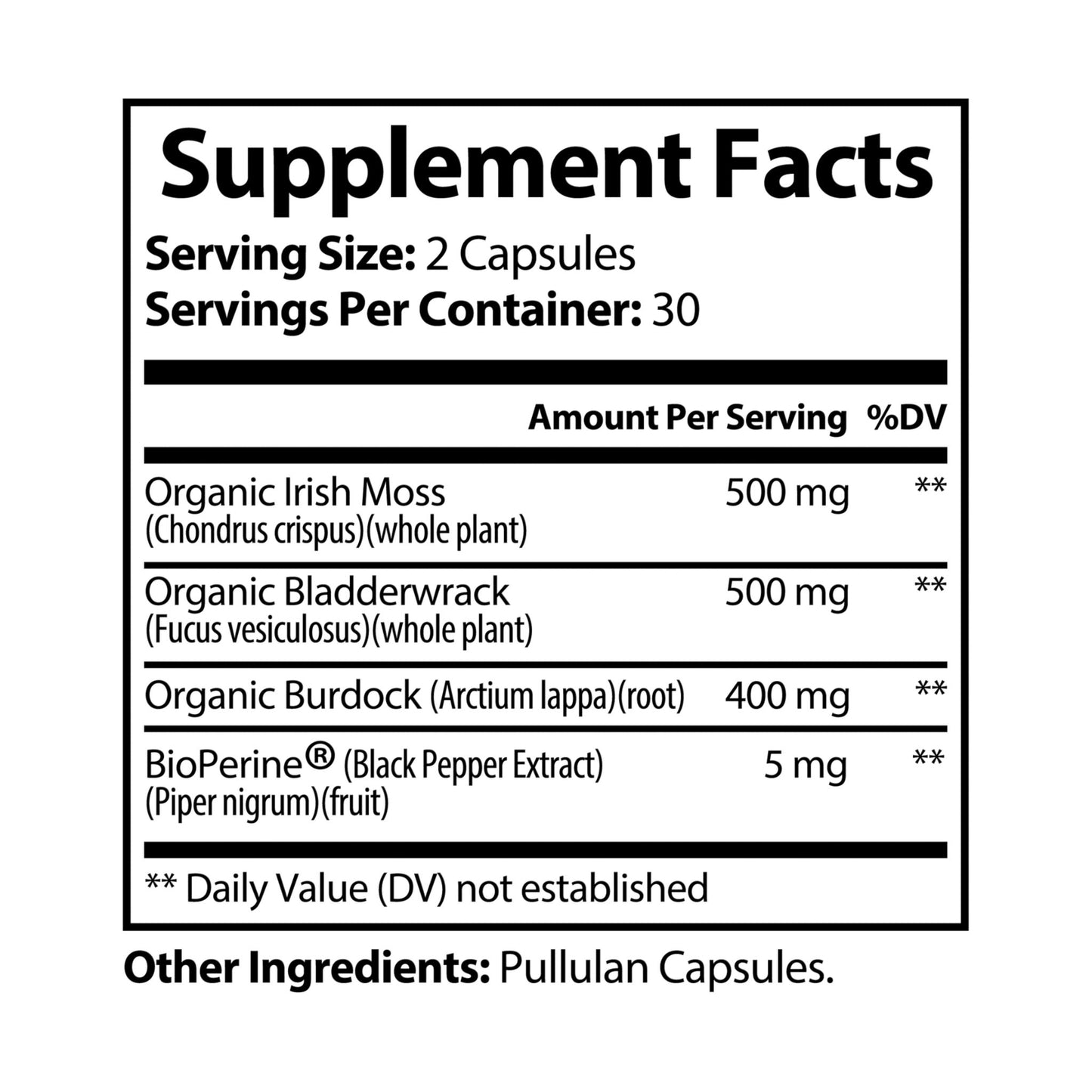 GOOD KARMA. Sea Moss Supplement (60 Capsules)