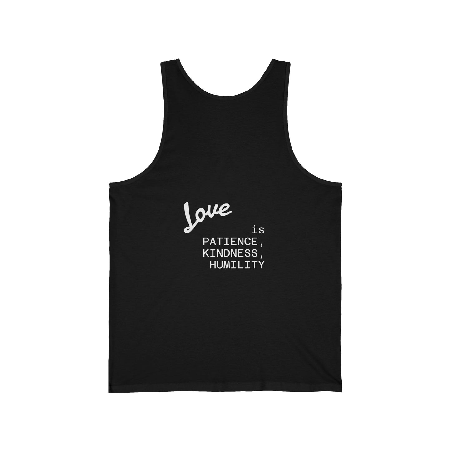 Heartfelt Love Unisex Jersey Tank, Casual Summer Top, Gift for Her, Workout Wear, Inspirational Tee, Heart Design Shirt