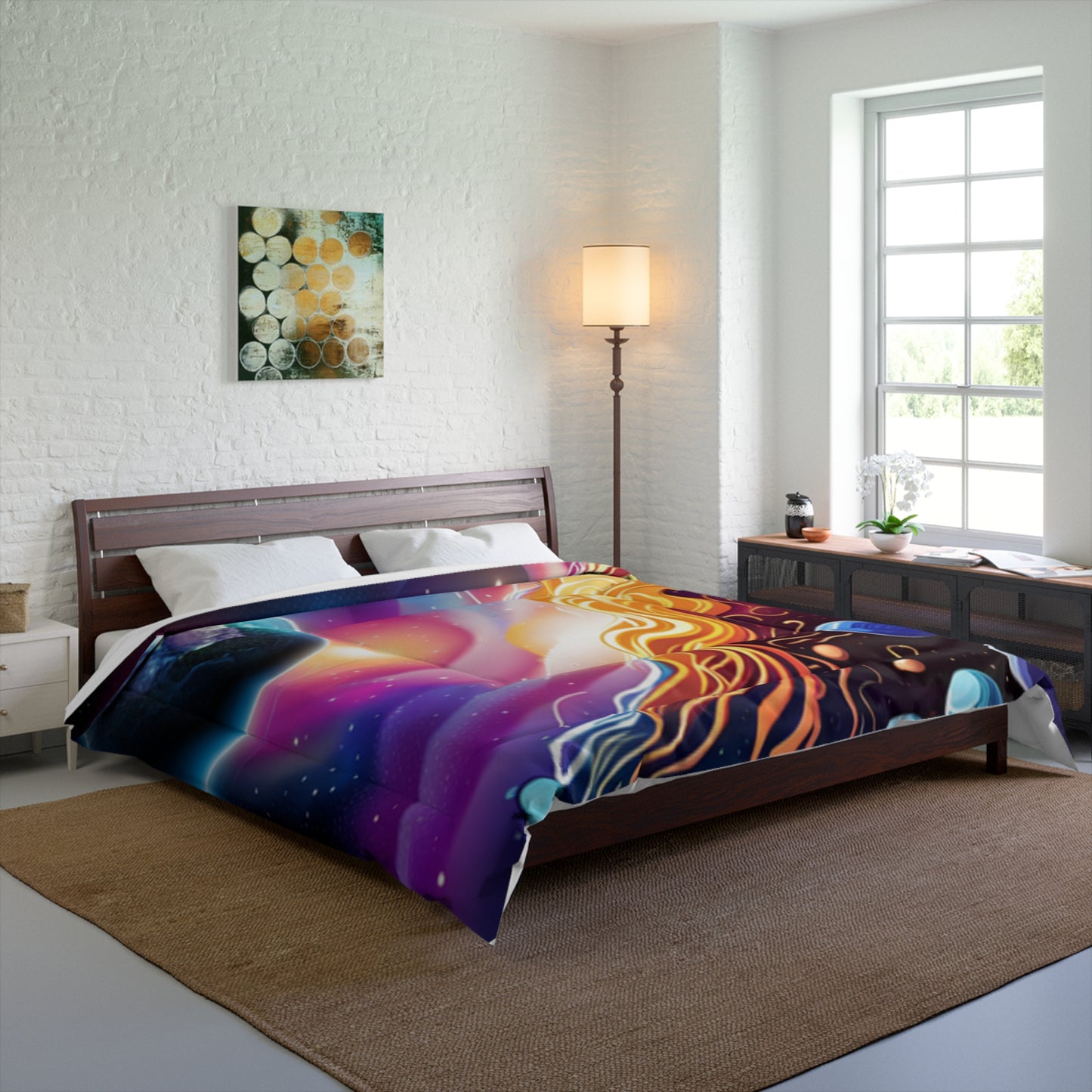 Cosmic Dream Comforter - Vibrant Space-Themed Bedding