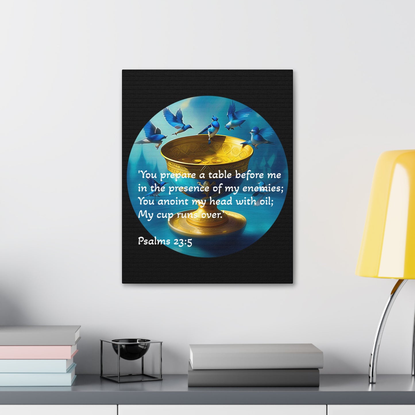 Inspirational Canvas Art - Psalms 23:5 Wall Decor