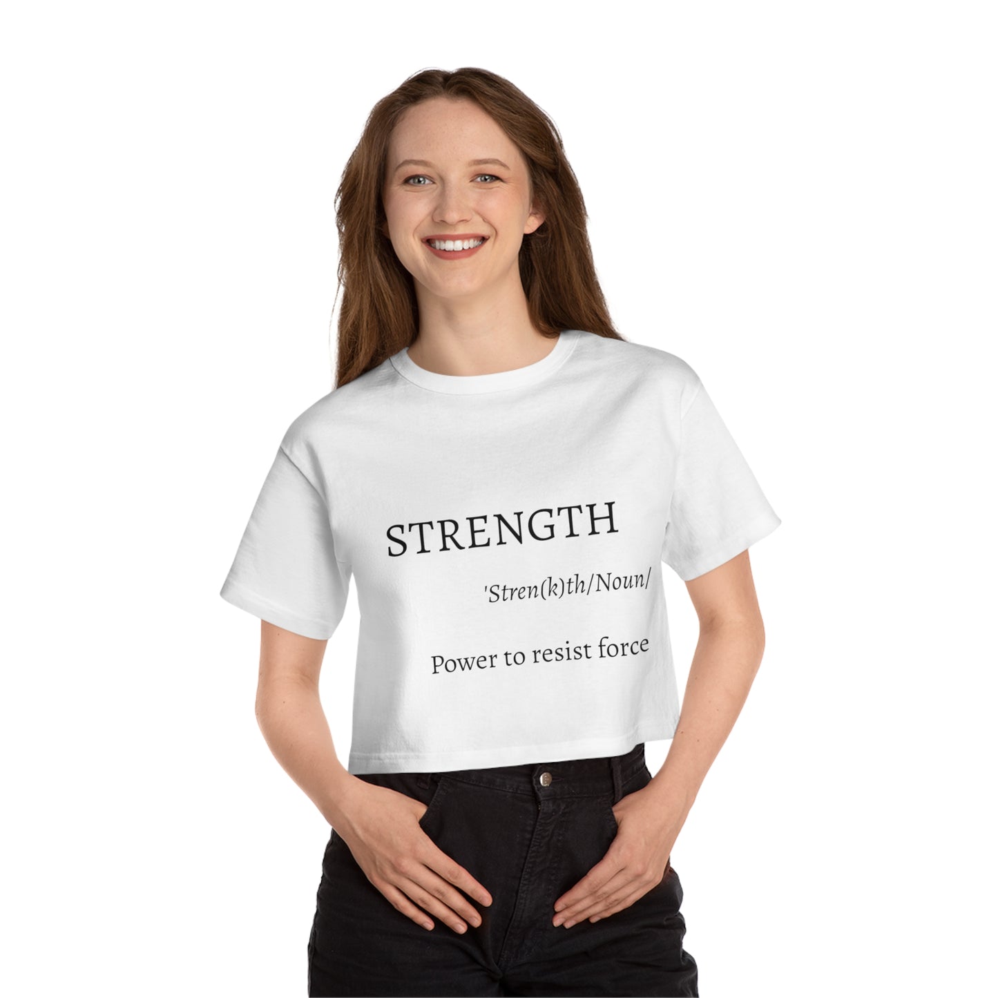 Empowering Cropped T-Shirt: STRENGTH Design