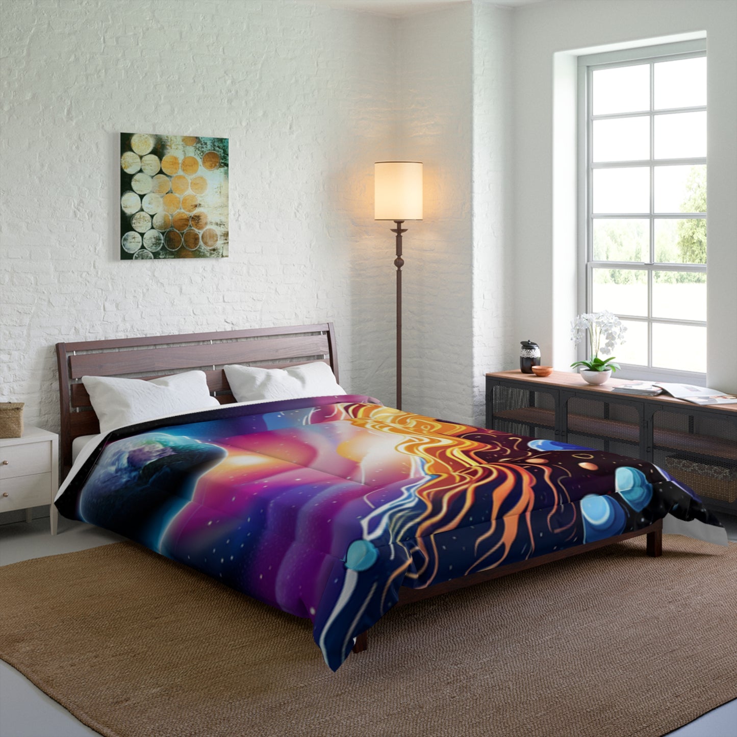 Cosmic Dream Comforter - Vibrant Space-Themed Bedding