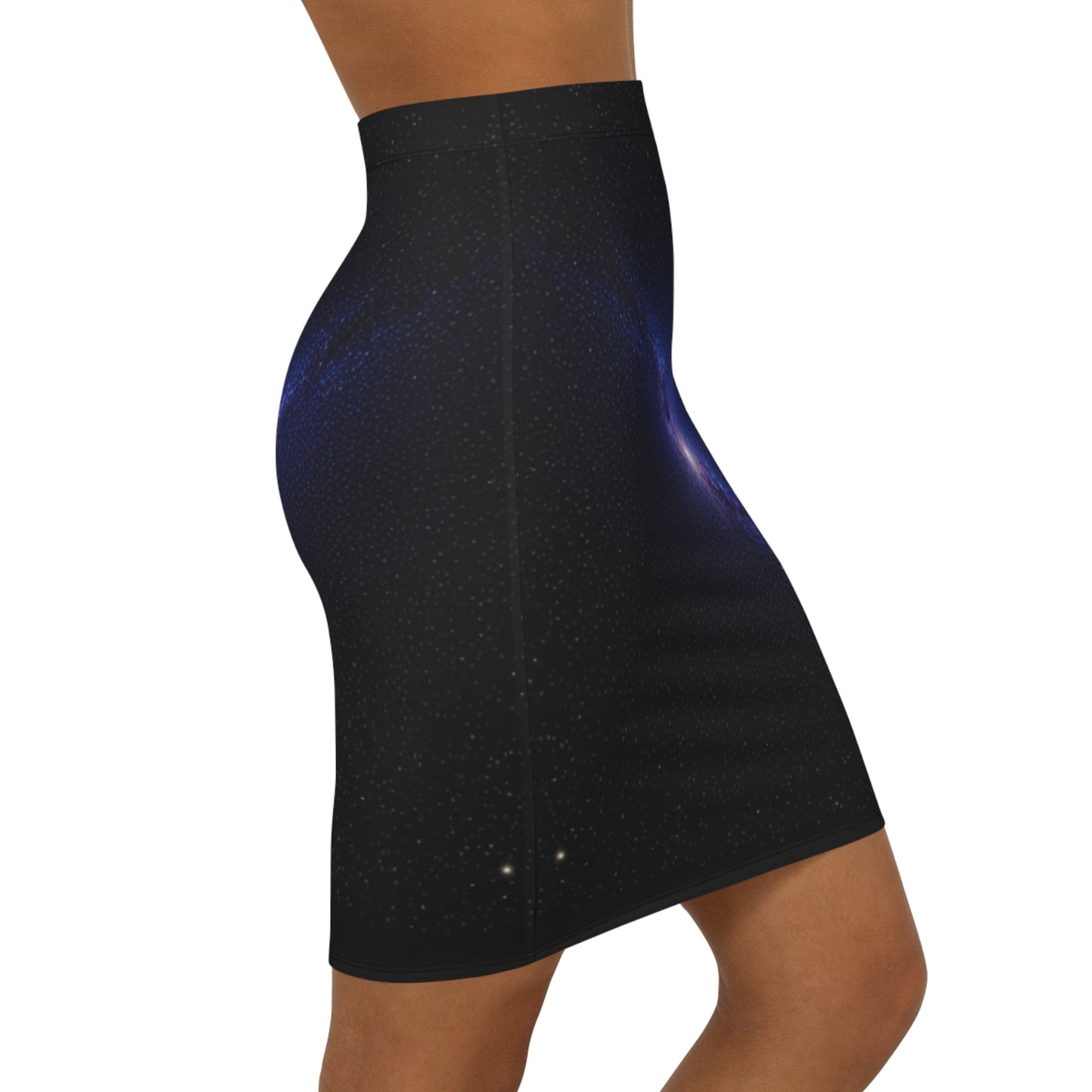 Galaxy Print Women's Mid-Waist Pencil Skirt - Stylish & Cosmic Fashion