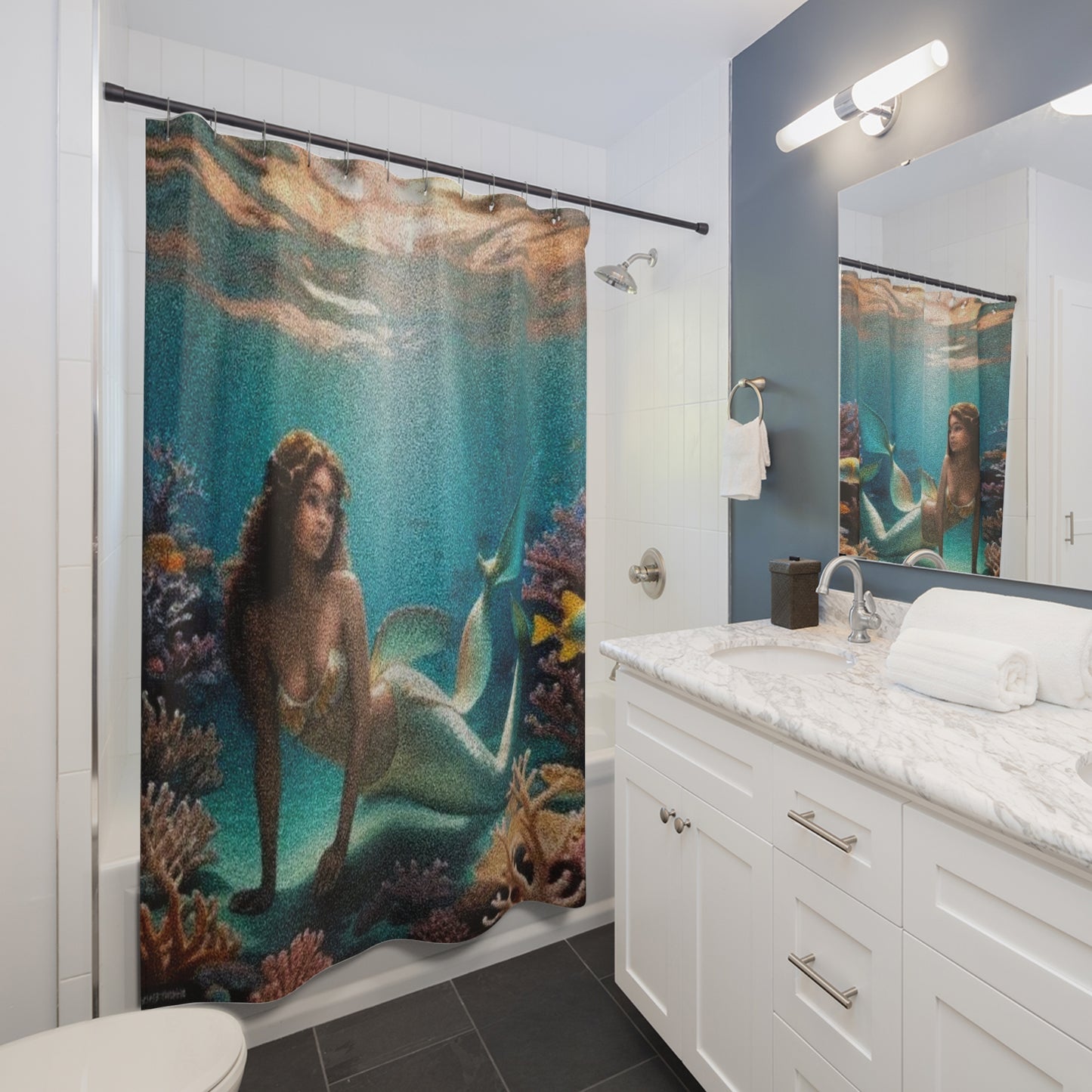 Mermaid Oasis Shower Curtain - Underwater Fantasy Decor for Bathroom
