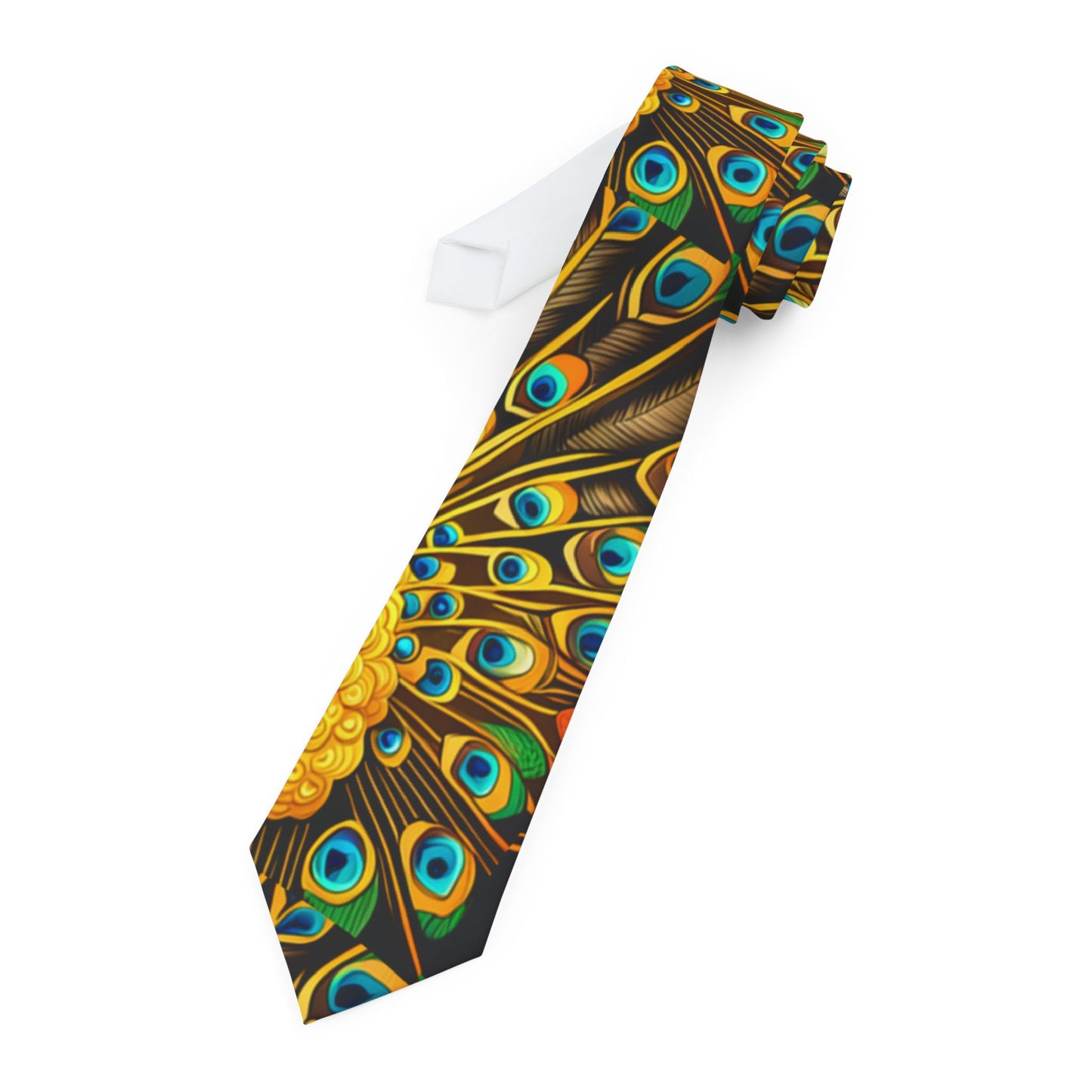 Elegant Peacock Feather Necktie for Formal Occasions