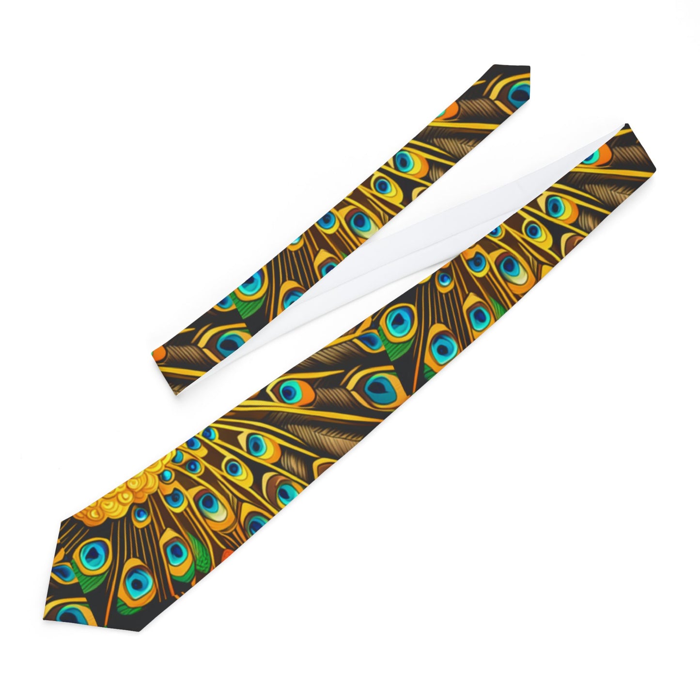 Elegant Peacock Feather Necktie for Formal Occasions