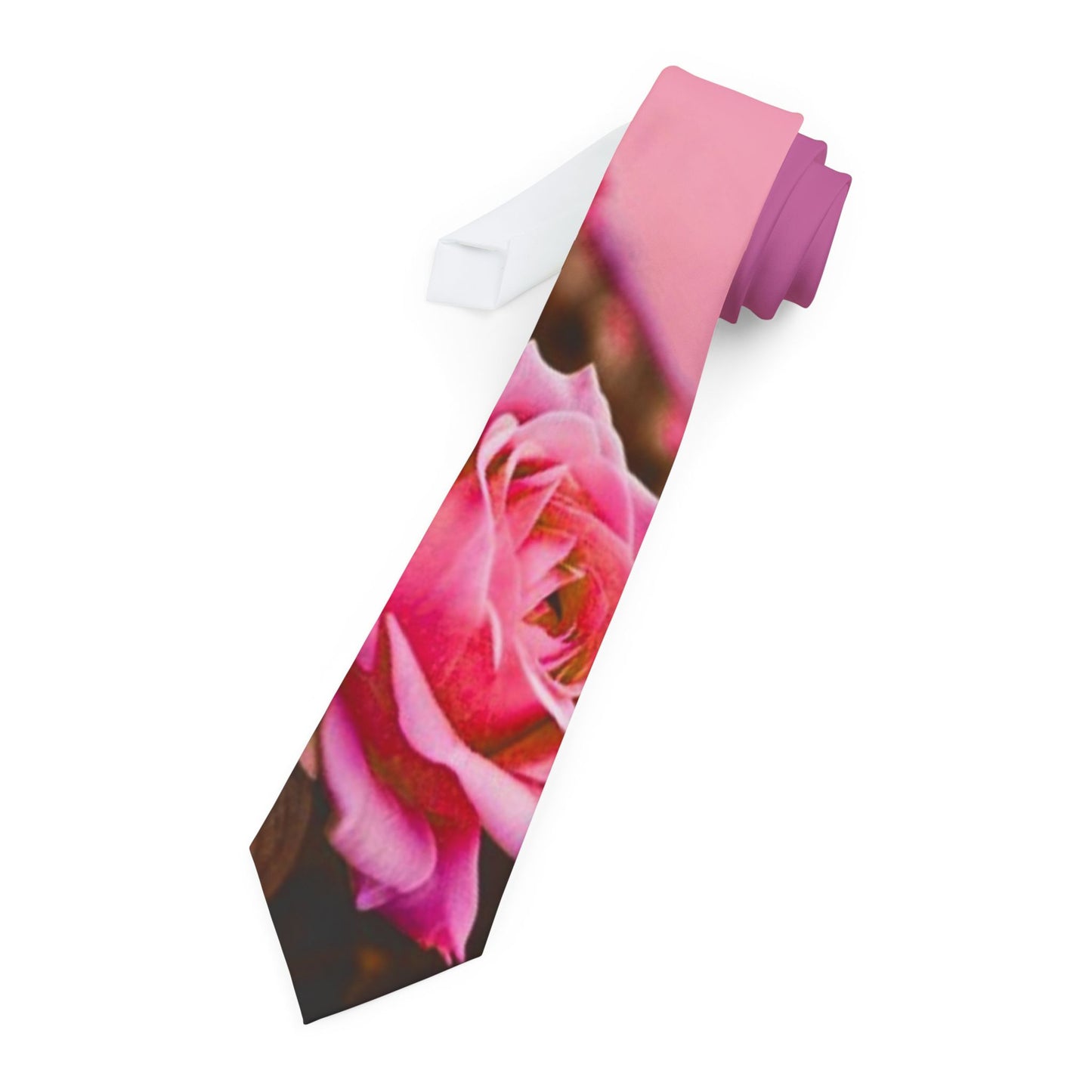 Floral Pink Necktie - Elegant Rose Design for Special Occasions