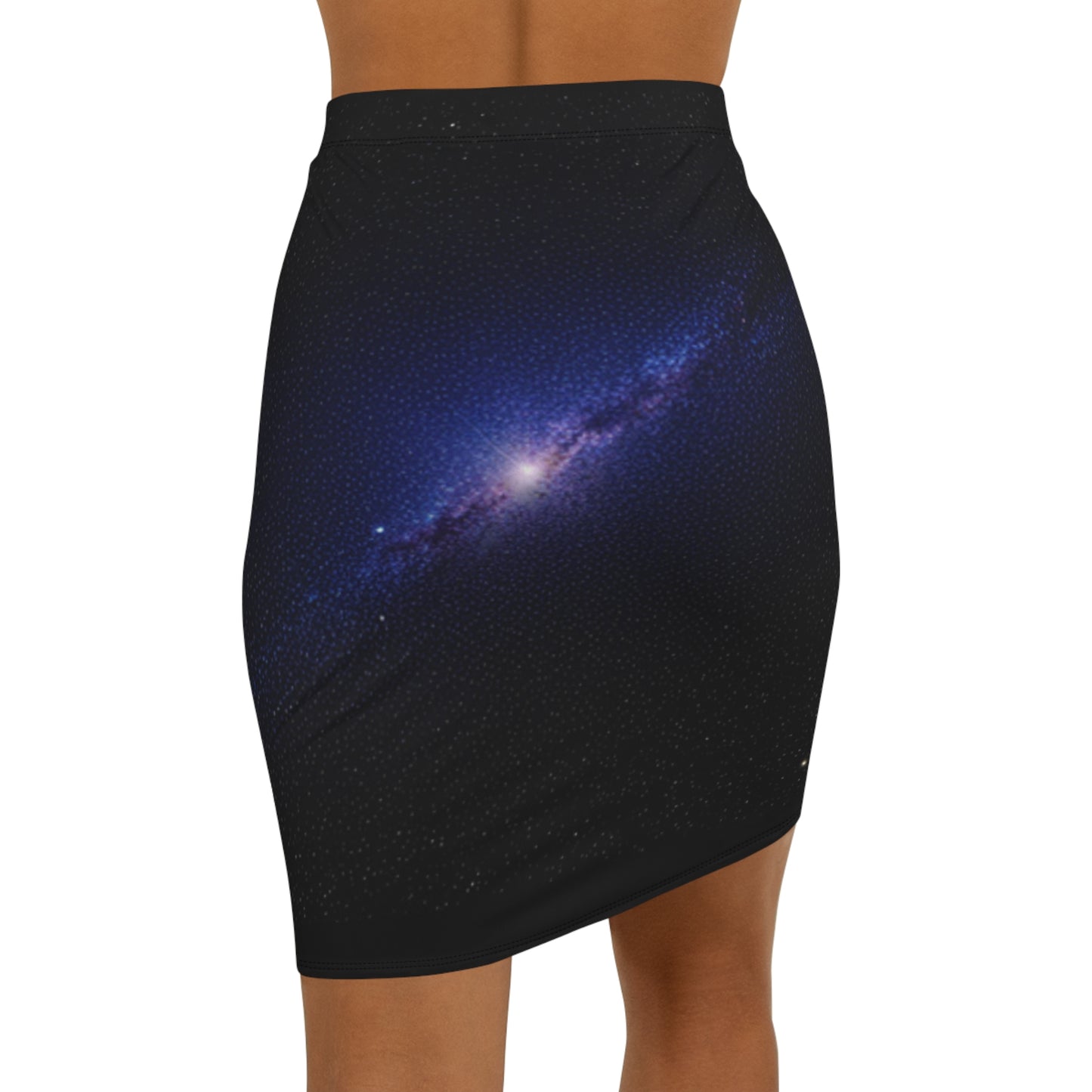 Galaxy Print Women's Mid-Waist Pencil Skirt - Stylish & Cosmic Fashion