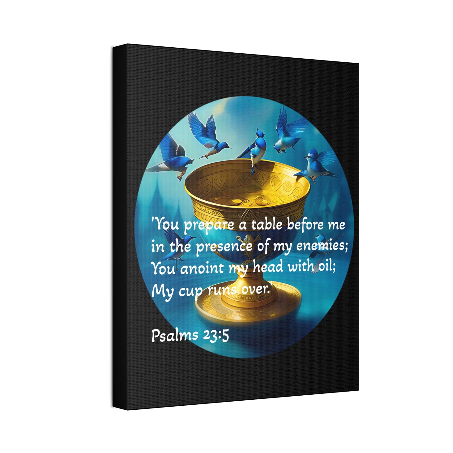 Inspirational Canvas Art - Psalms 23:5 Wall Decor