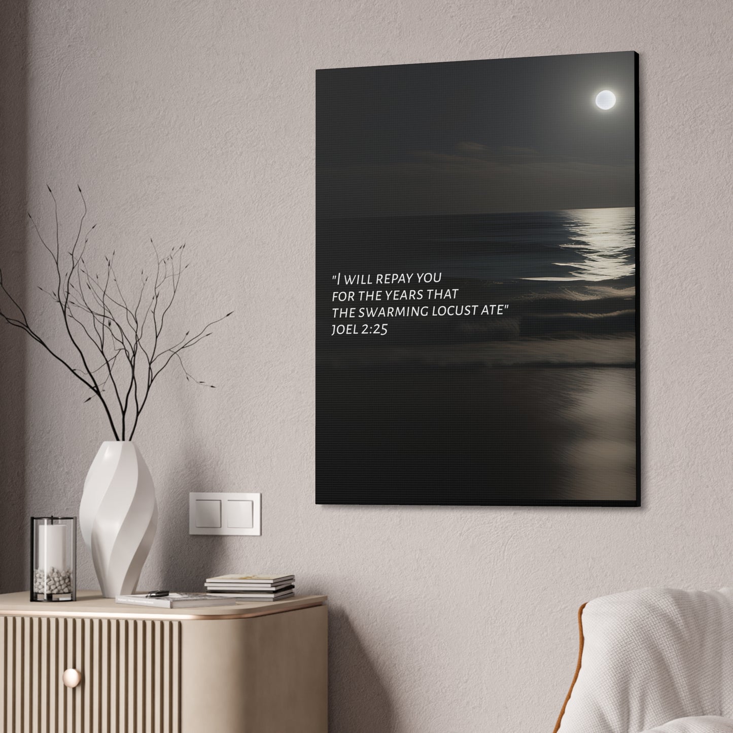 Inspirational Canvas Art - Joel 2:25 Ocean Serenity