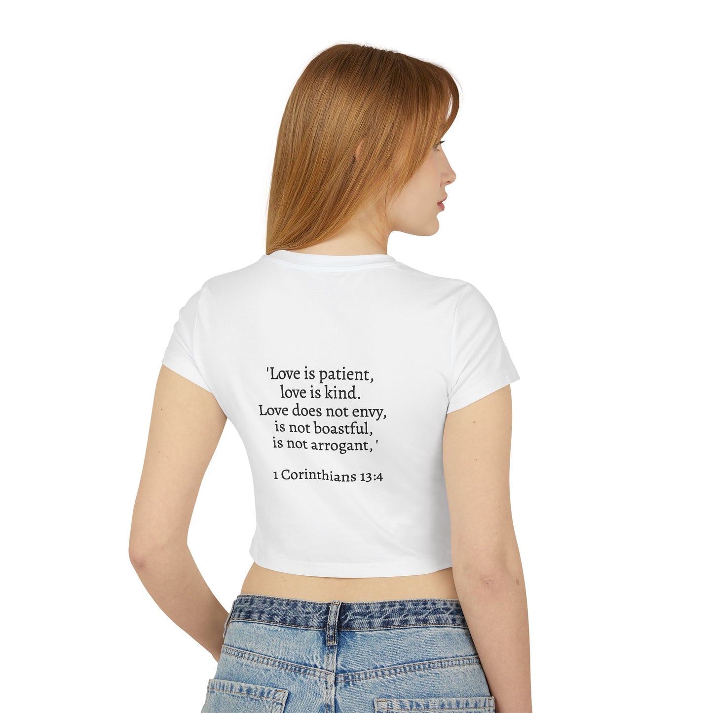Women's Baby Tee - Love Definition Graphic Shirt | Inspirational Christian Quote