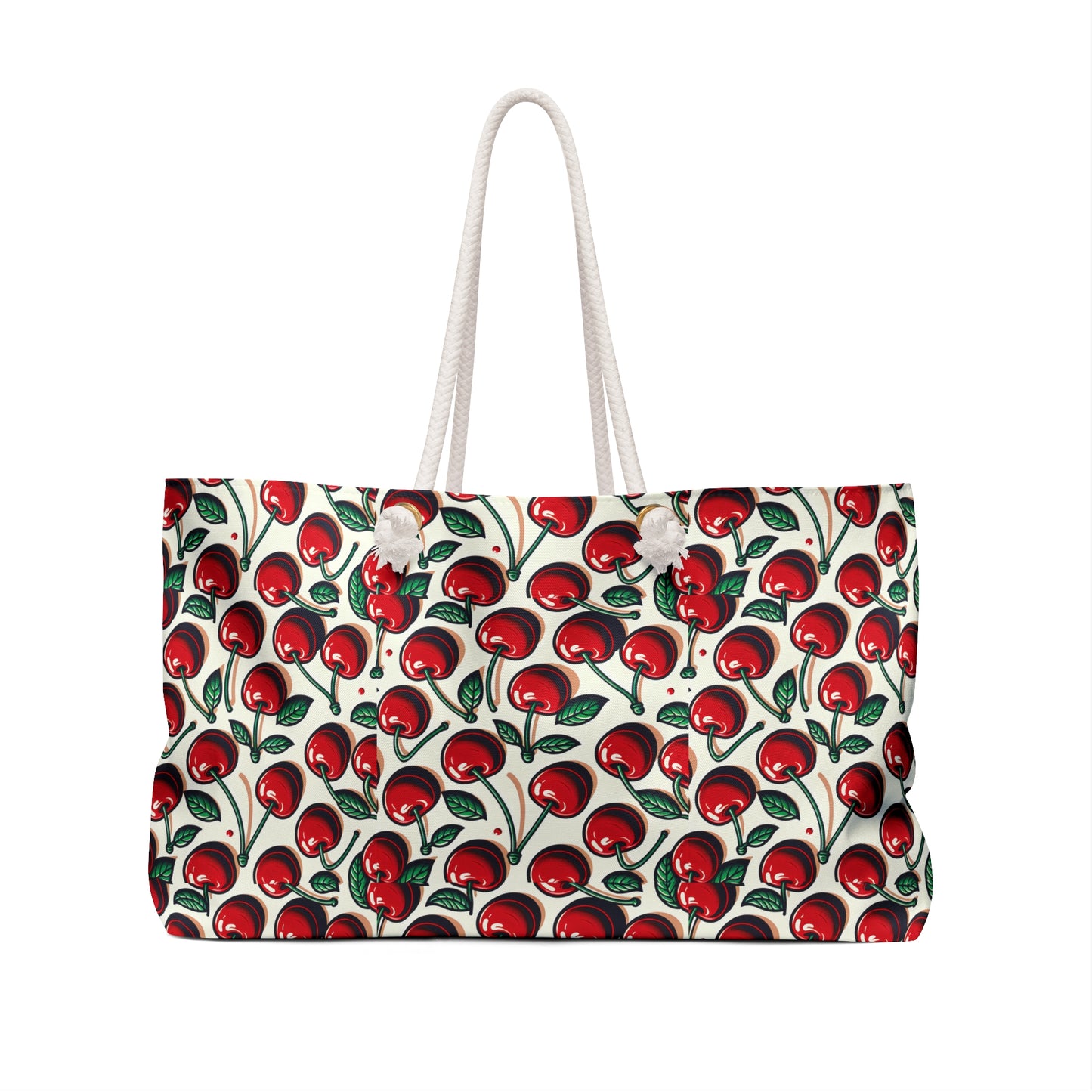 Cherry Print Weekender Bag - Stylish Travel Tote for Beach & Weekend Getaways