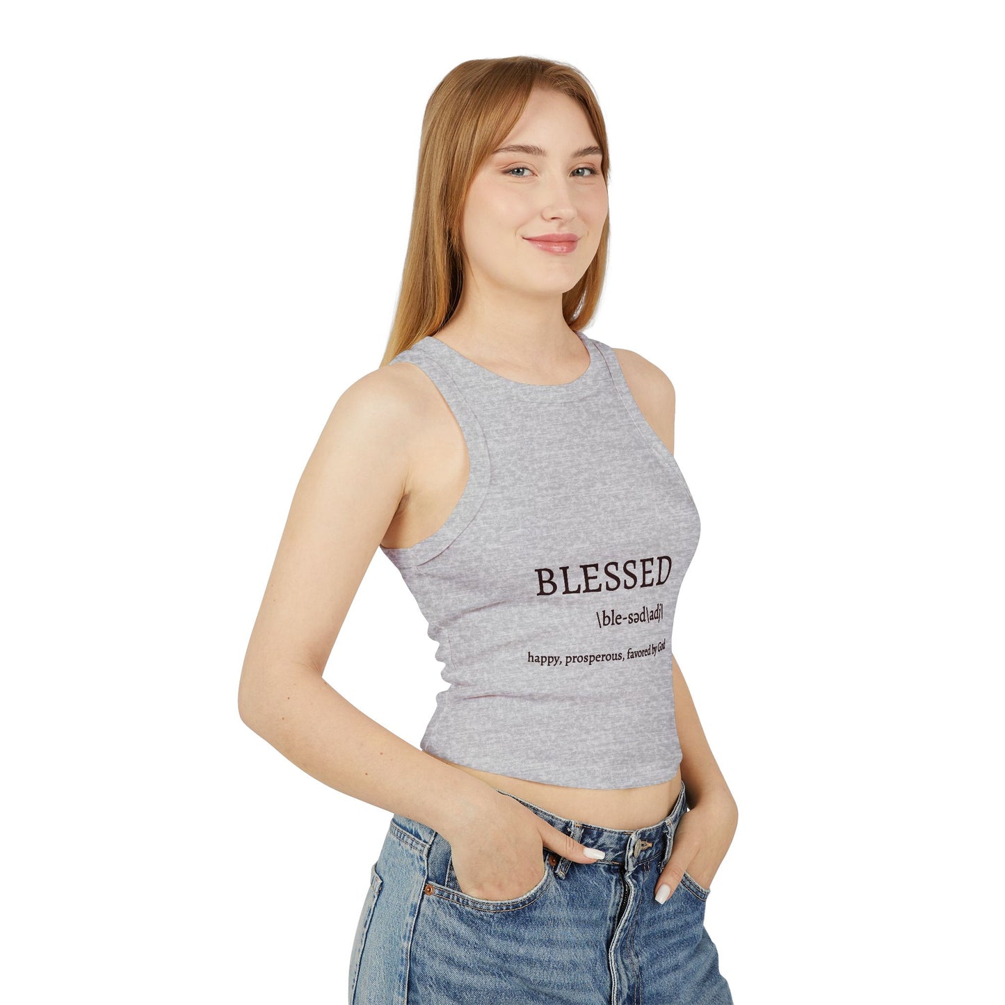 Blessed Racer Tank Top for Women - Faith-Inspired Activewear