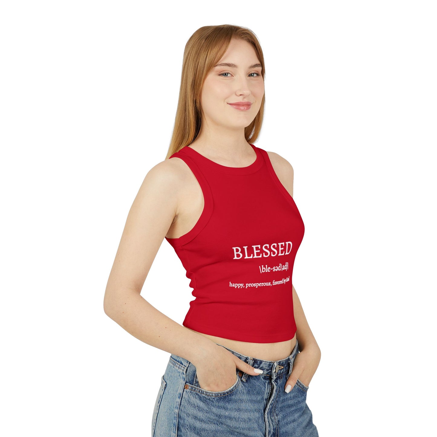 Blessed Racer Tank Top for Women - Faith-Inspired Activewear