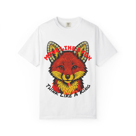 Bold Fox Graphic Unisex T-Shirt | Think Like A King | Motivational Tee, Unique Gift, Animal Lover Style, Casual Wear, Summer Essential