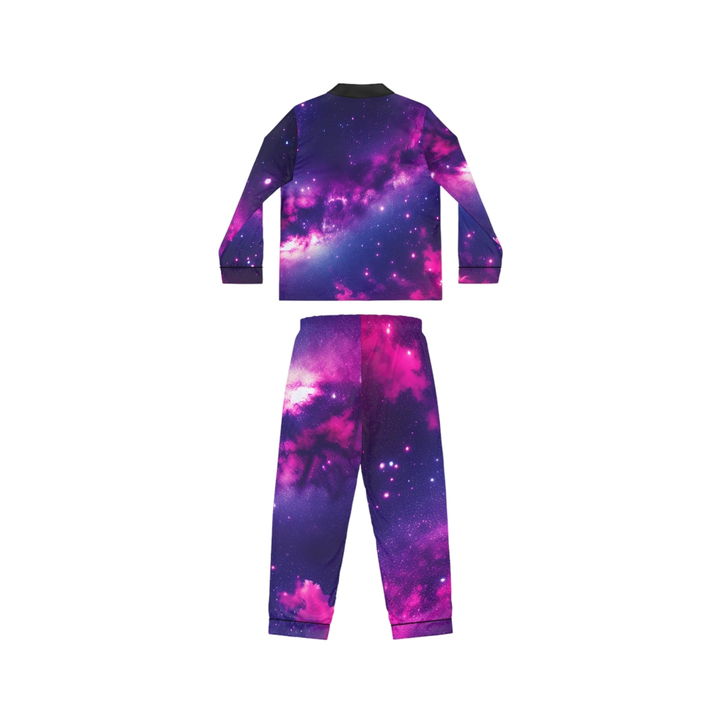 Cosmic Dream Women's Satin Pajamas - Galaxy Print Lounge Set