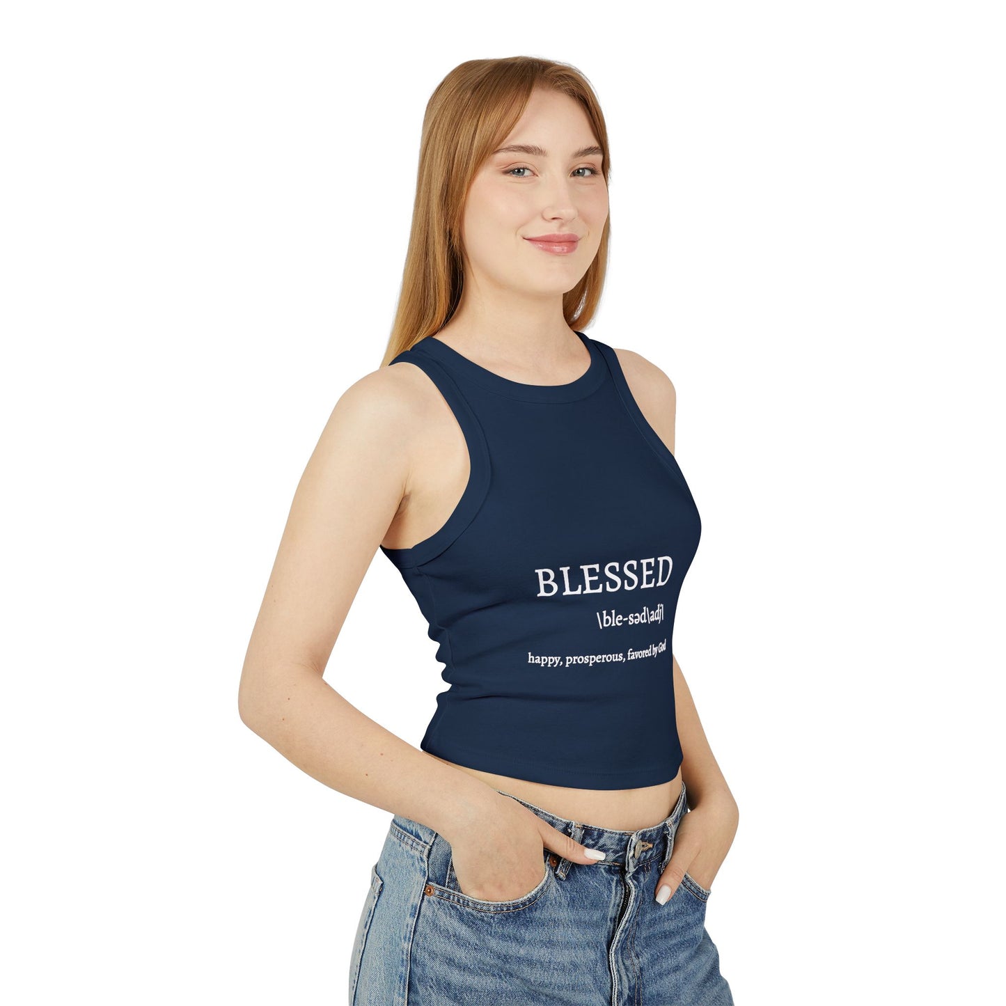 Blessed Racer Tank Top for Women - Faith-Inspired Activewear