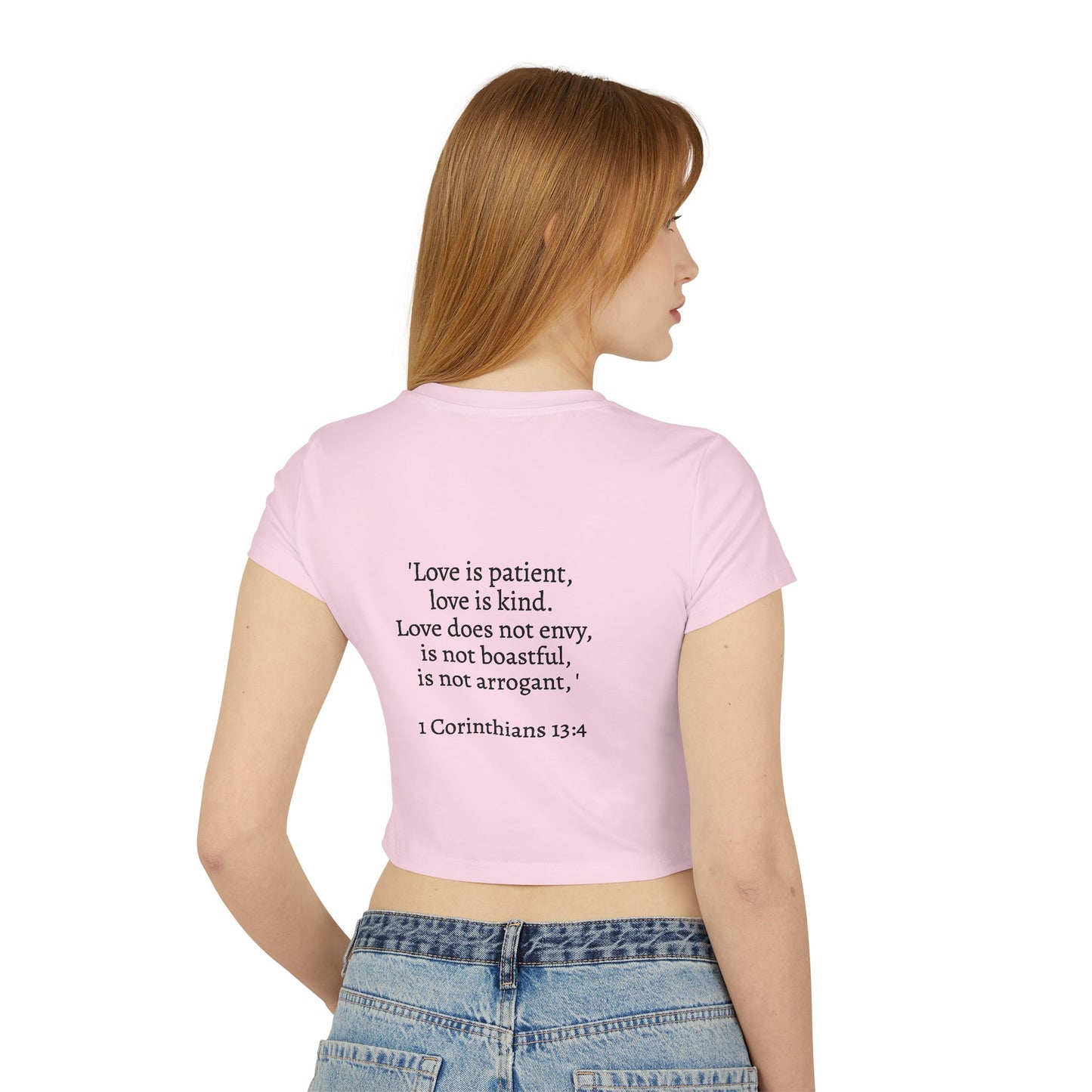 Women's Baby Tee - Love Definition Graphic Shirt | Inspirational Christian Quote