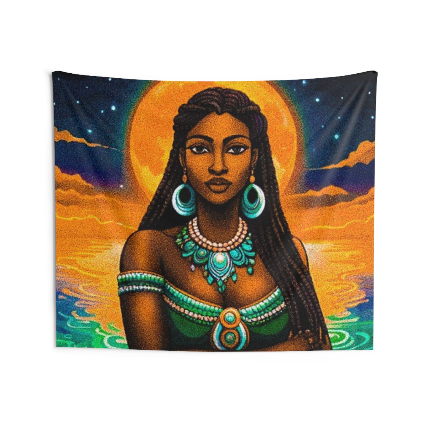 Bohemian Goddess Indoor Wall Tapestry - Ethnic Home Decor, Perfect for Meditation & Relaxation