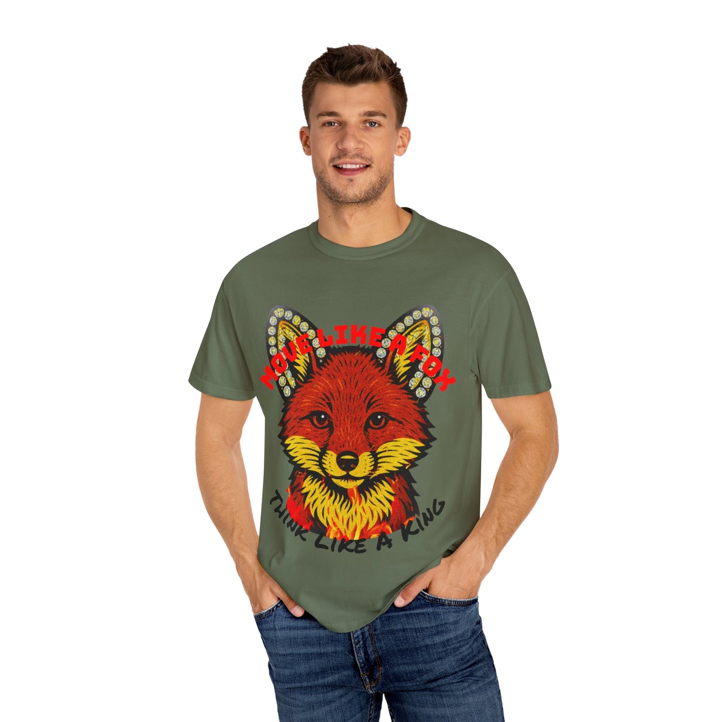 Bold Fox Graphic Unisex T-Shirt | Think Like A King | Motivational Tee, Unique Gift, Animal Lover Style, Casual Wear, Summer Essential