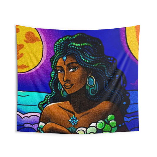 Bohemian Indoor Wall Tapestries - Colorful Goddess Art for Home Decor