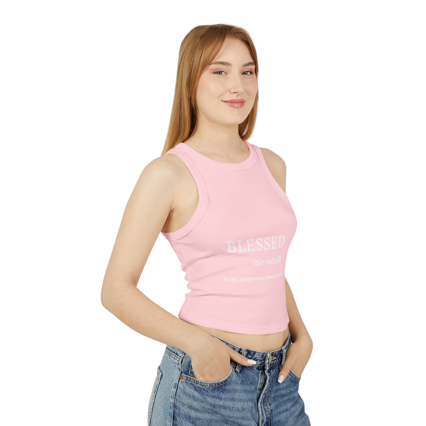 Blessed Racer Tank Top for Women - Faith-Inspired Activewear