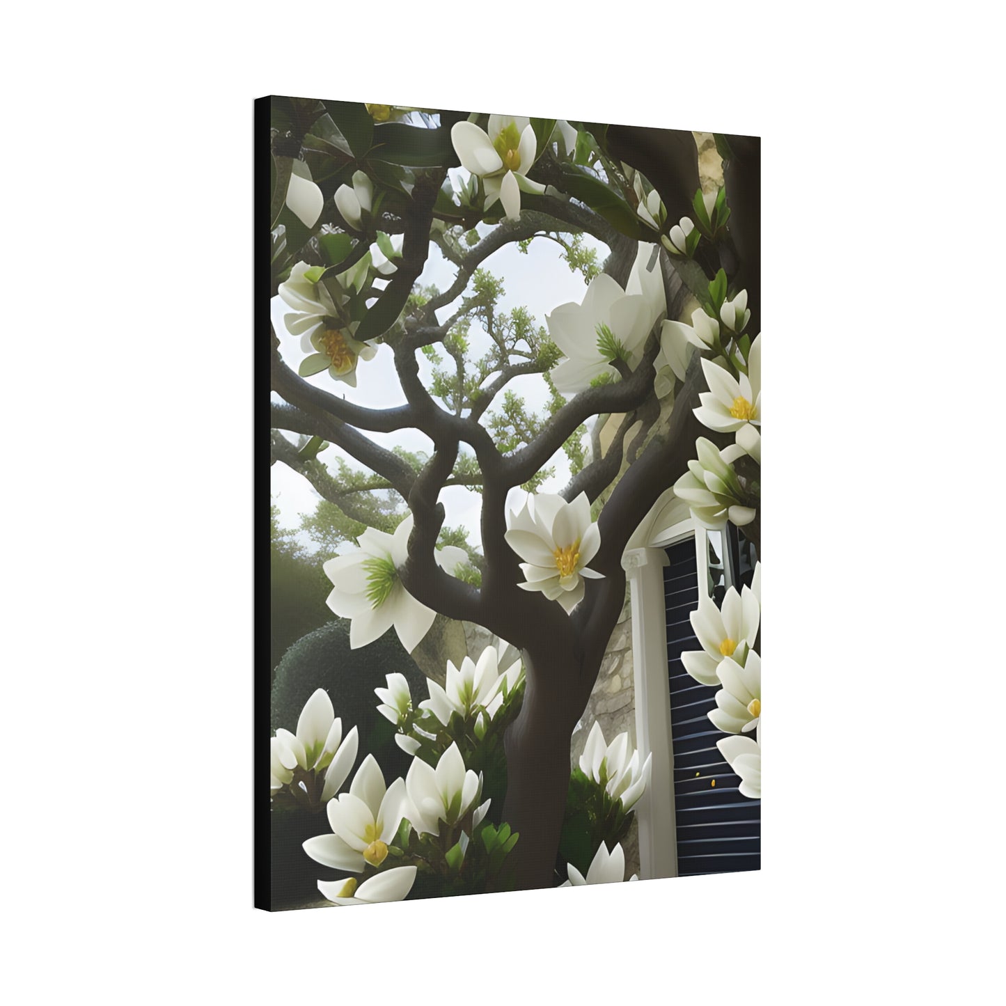 Floral Canvas Art Print - 1.5' Stretched Wall Decor with Magnolia Design