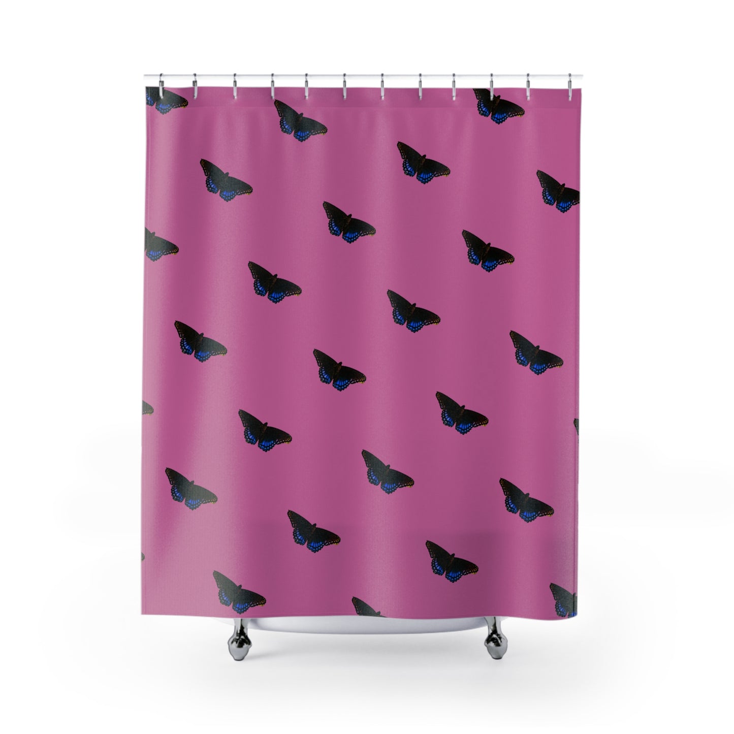 Colorful Butterfly Shower Curtain - Vibrant Pink Bathroom Décor
