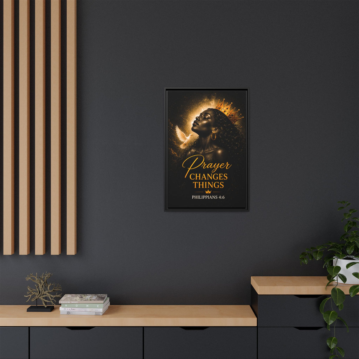 Prayer Changes Things Canvas Wall Art — Philippians 4:6 Framed Matte Print