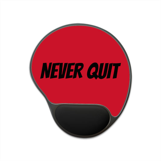 Motivational Mouse Pad with Wrist Rest - 'Never Quit' Ergonomic Desk Accessory