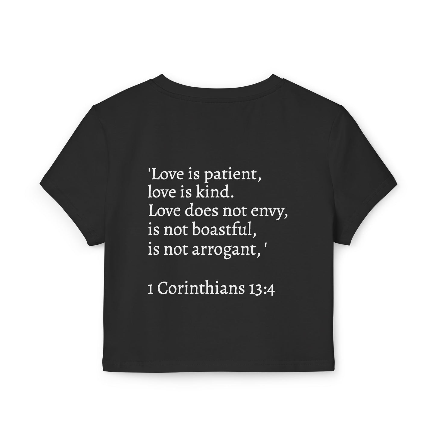 Women's Baby Tee - Love Definition Graphic Shirt | Inspirational Christian Quote