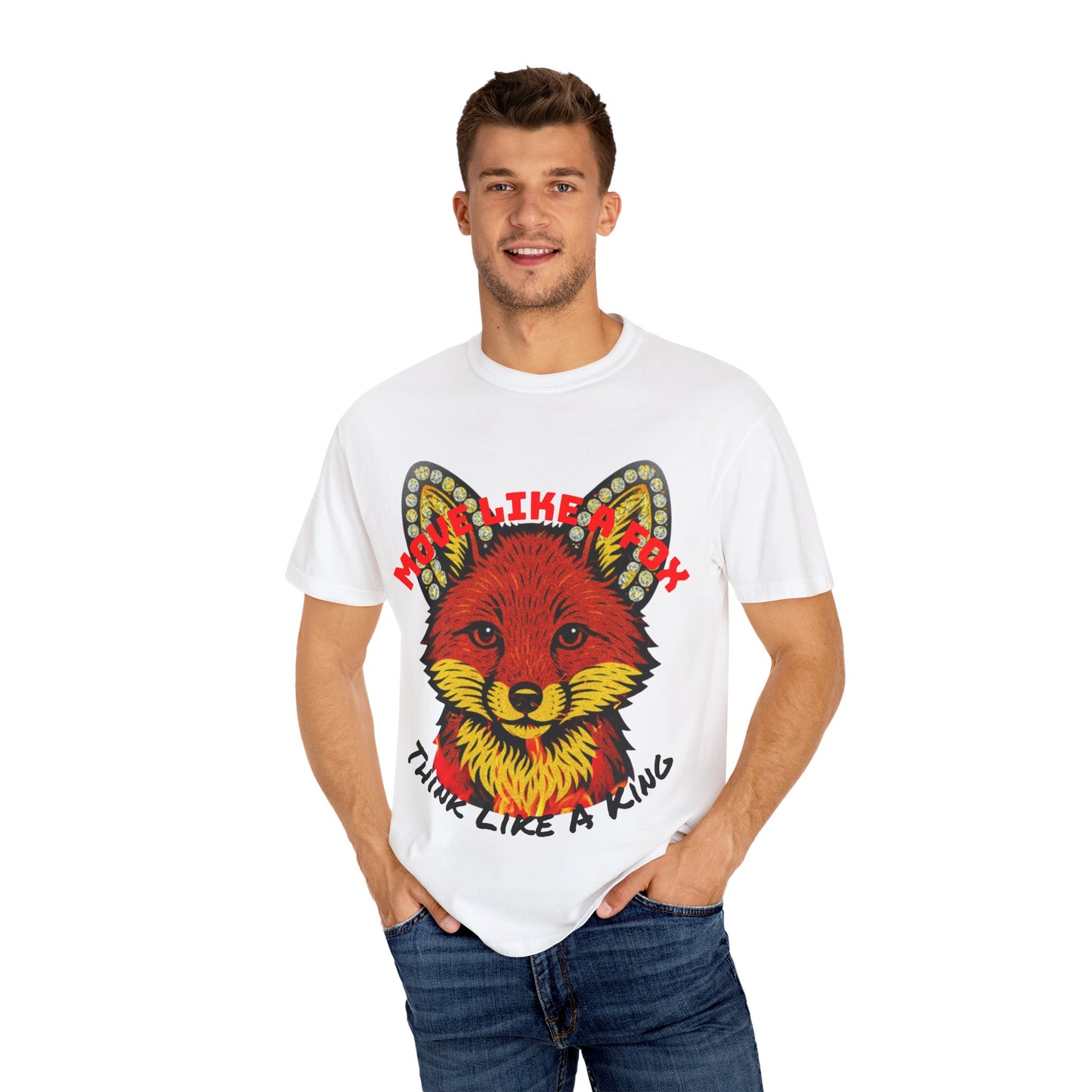 Bold Fox Graphic Unisex T-Shirt | Think Like A King | Motivational Tee, Unique Gift, Animal Lover Style, Casual Wear, Summer Essential