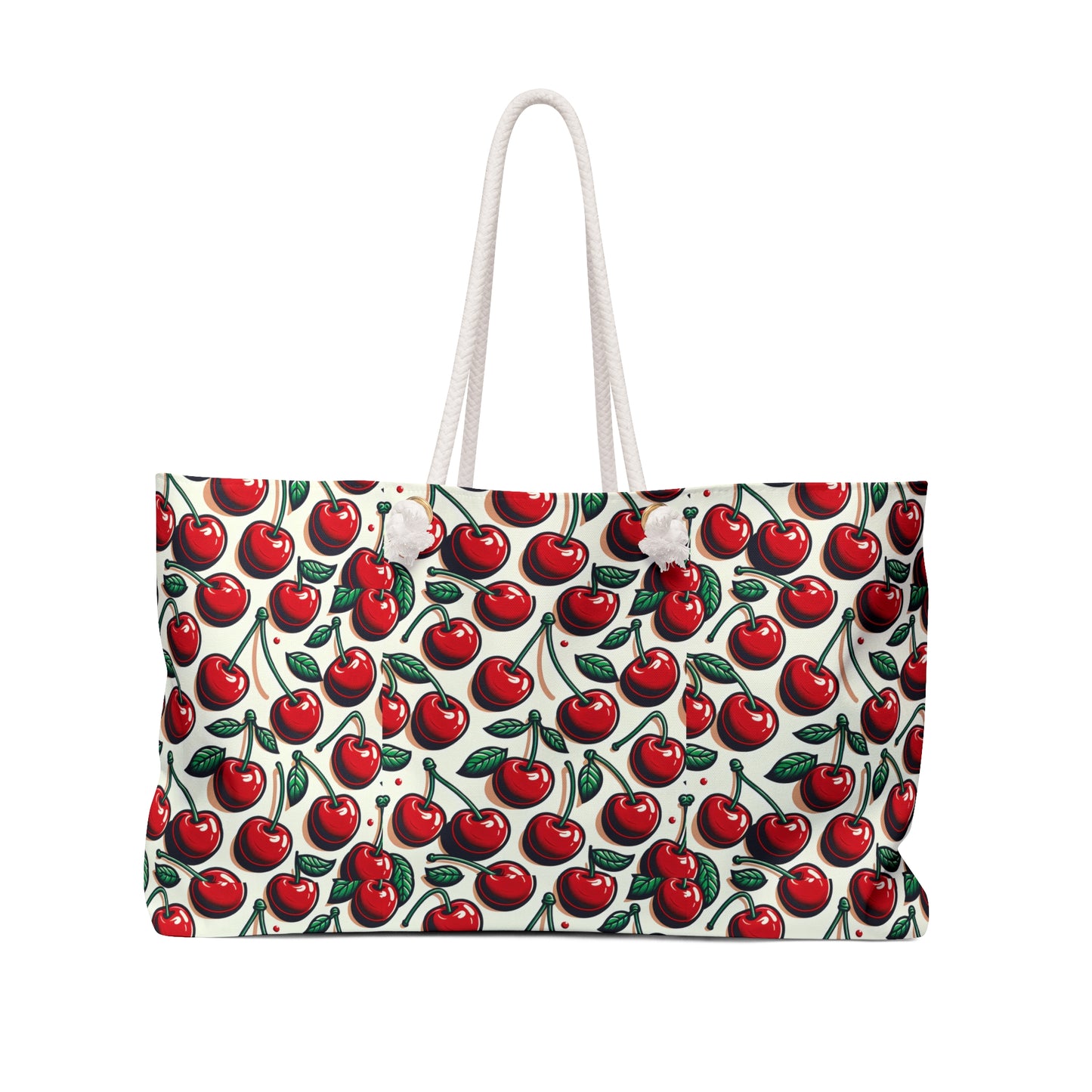 Cherry Print Weekender Bag - Stylish Travel Tote for Beach & Weekend Getaways