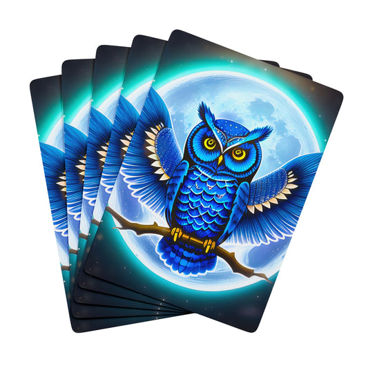 Vibrant Owl Poker Playing Cards Set - Unique Gift for Card Games & Collectors