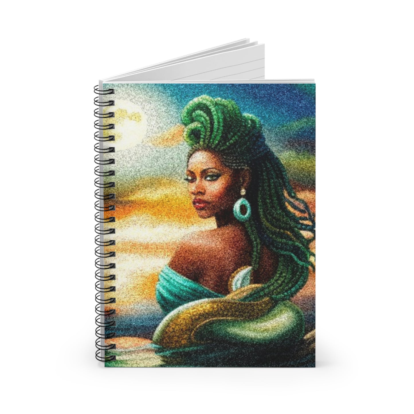 Artistic Spiral Notebook with Ruled Lines - Empowering Goddess Design
