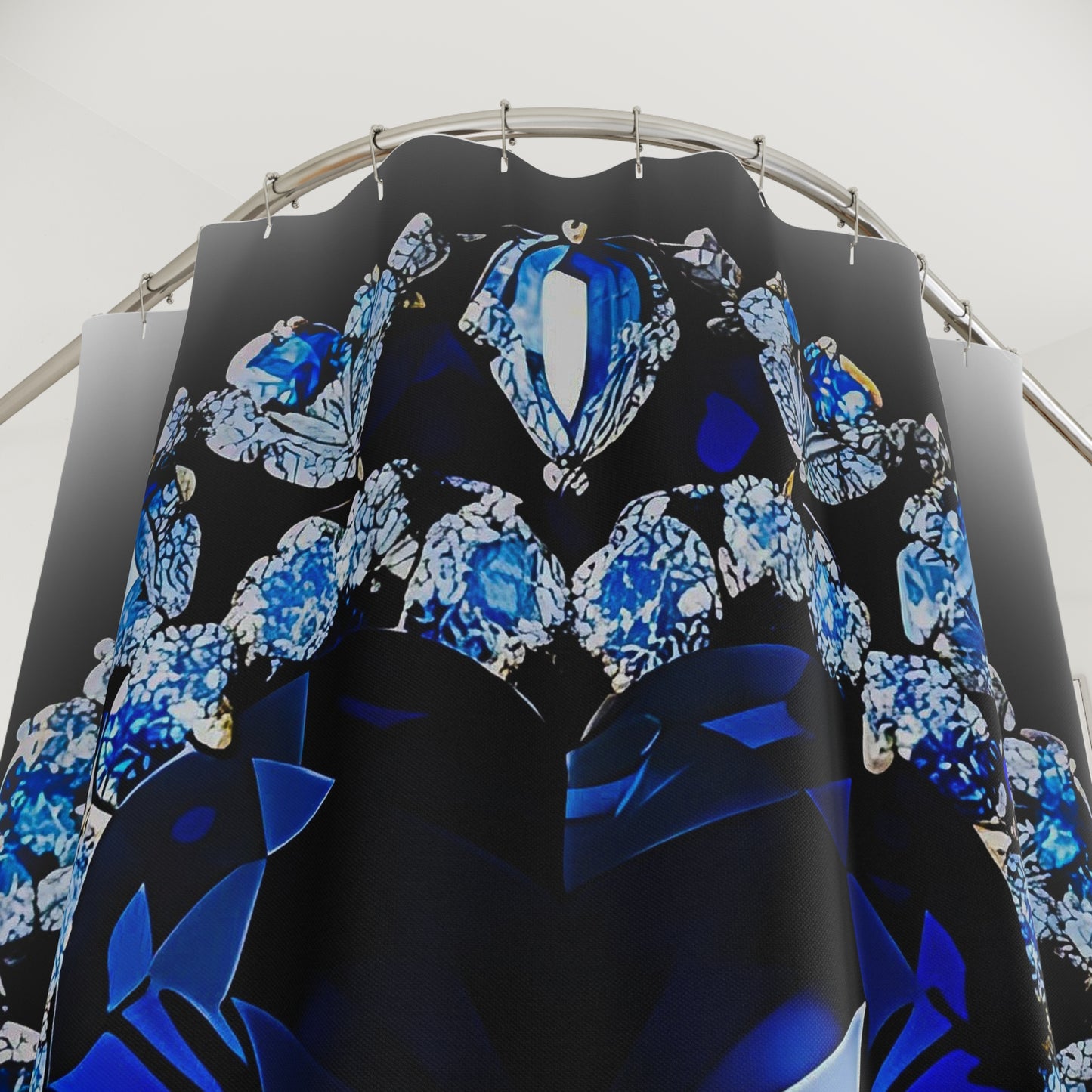 Glamorous Jewel-Designed Shower Curtain for Luxurious Bathrooms