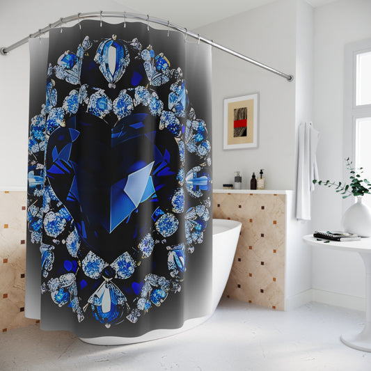 Glamorous Jewel-Designed Shower Curtain for Luxurious Bathrooms