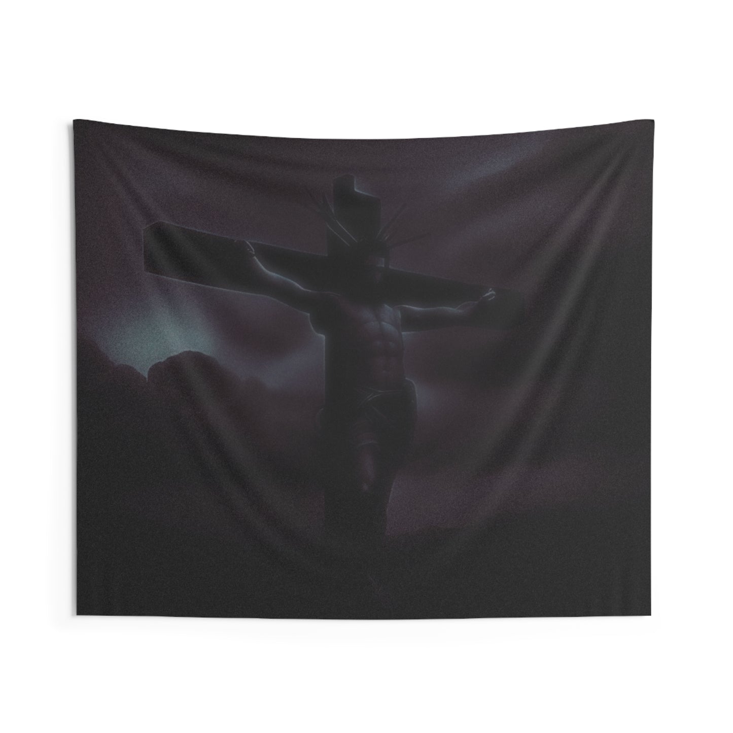Dark Christ Wall Tapestry - Spiritual Home Decor for Faith and Reflection