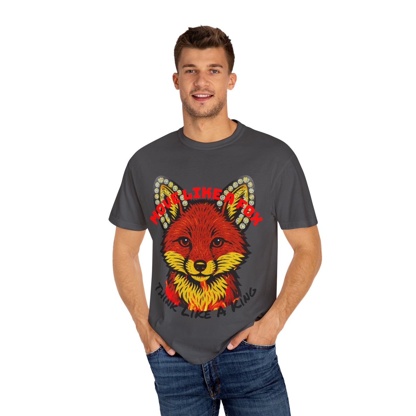 Bold Fox Graphic Unisex T-Shirt | Think Like A King | Motivational Tee, Unique Gift, Animal Lover Style, Casual Wear, Summer Essential