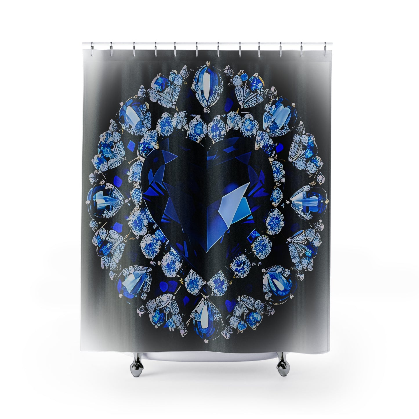 Glamorous Jewel-Designed Shower Curtain for Luxurious Bathrooms