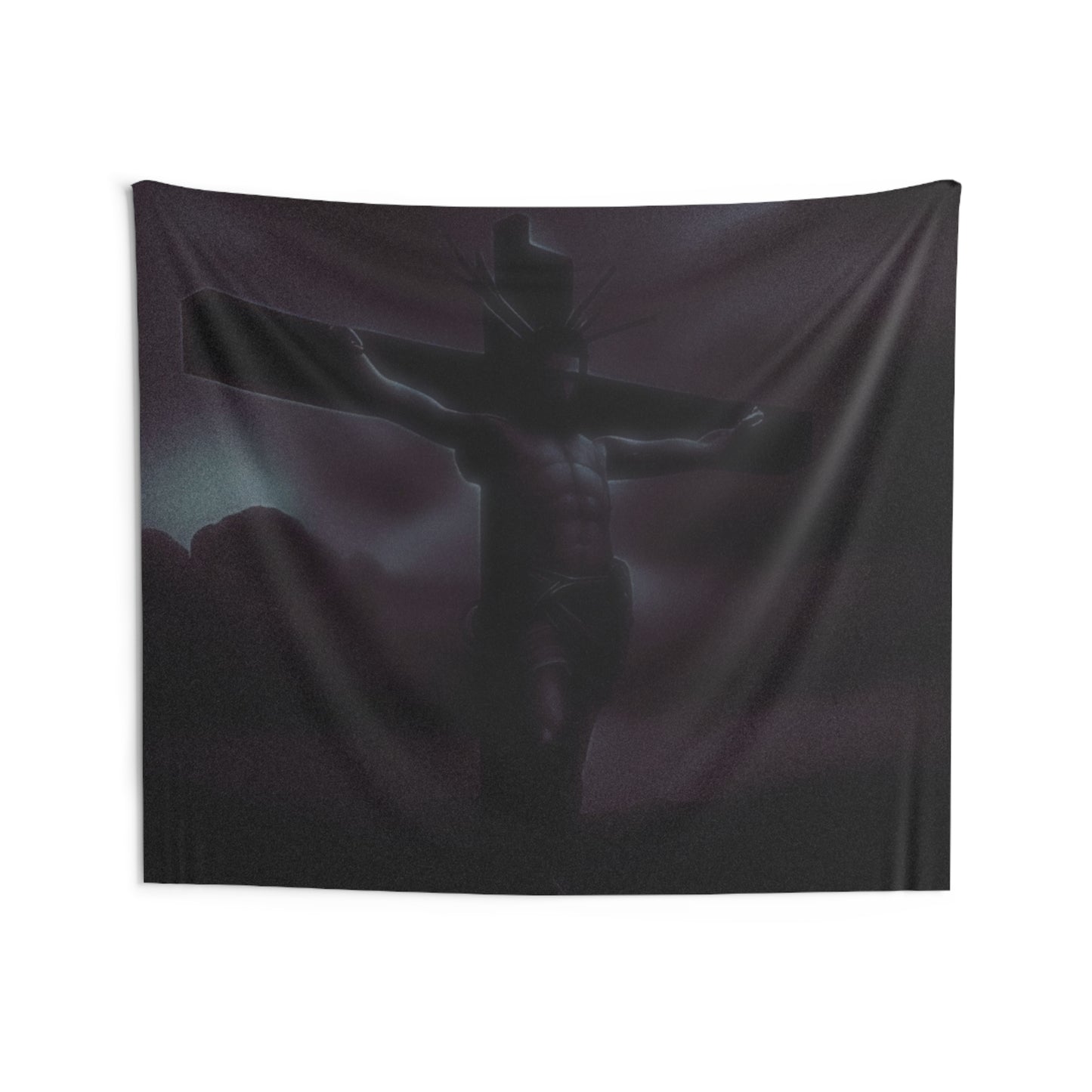 Dark Christ Wall Tapestry - Spiritual Home Decor for Faith and Reflection