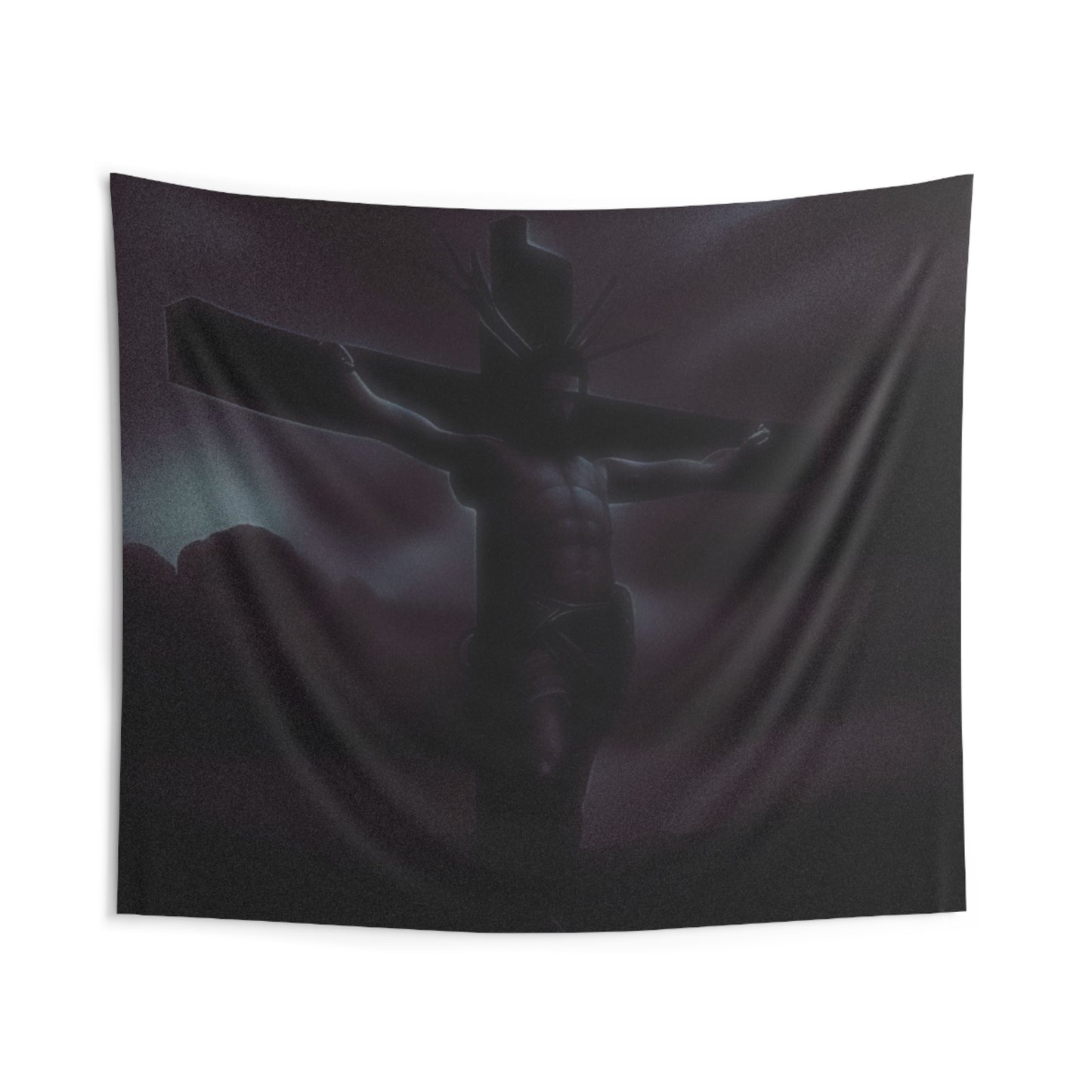 Dark Christ Wall Tapestry - Spiritual Home Decor for Faith and Reflection