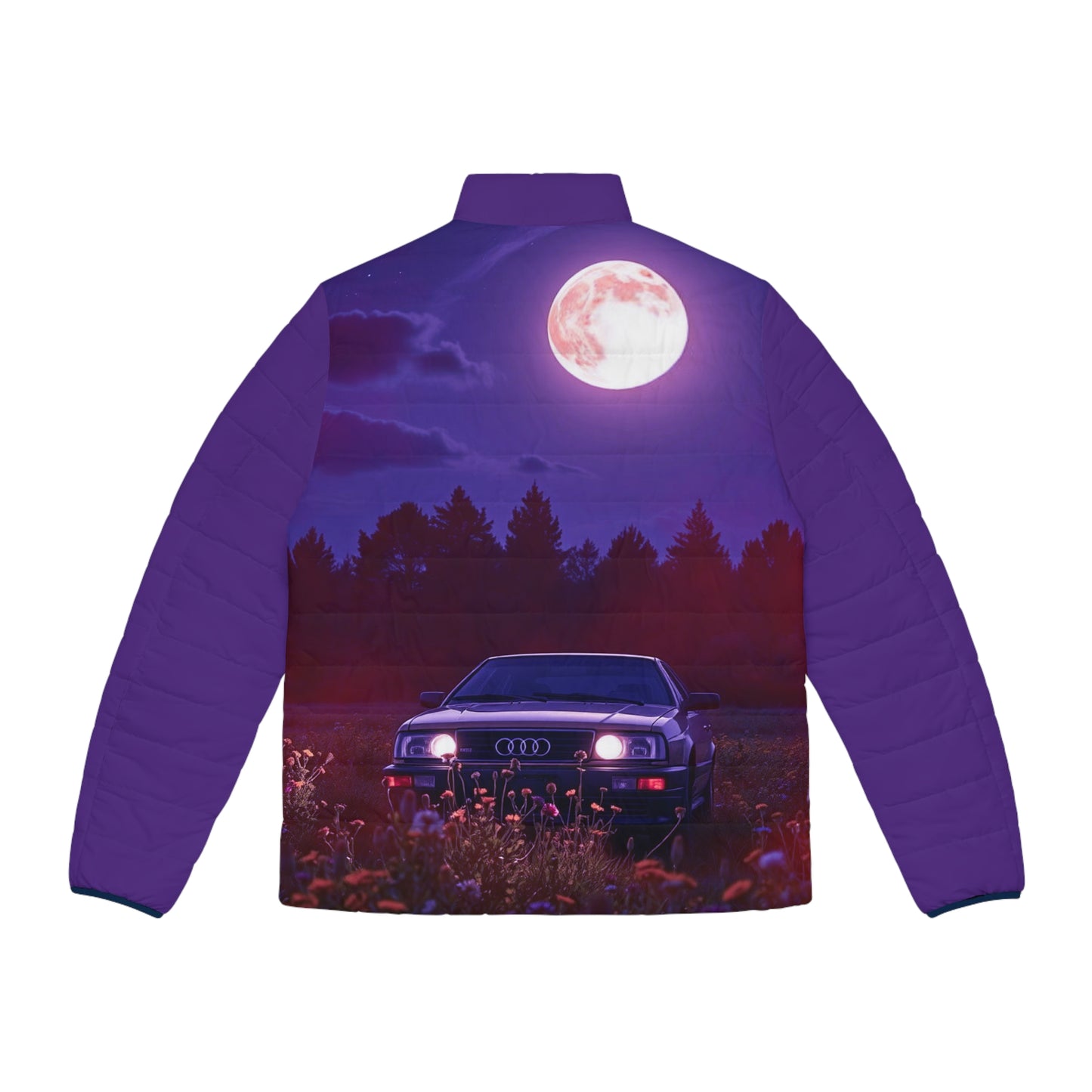 Trendy Men's Puffer Jacket (AOP) - Bold Graphic Design for Urban Adventurers, Streetwear, Outdoor Style, Unique Gift, Fall Fashion