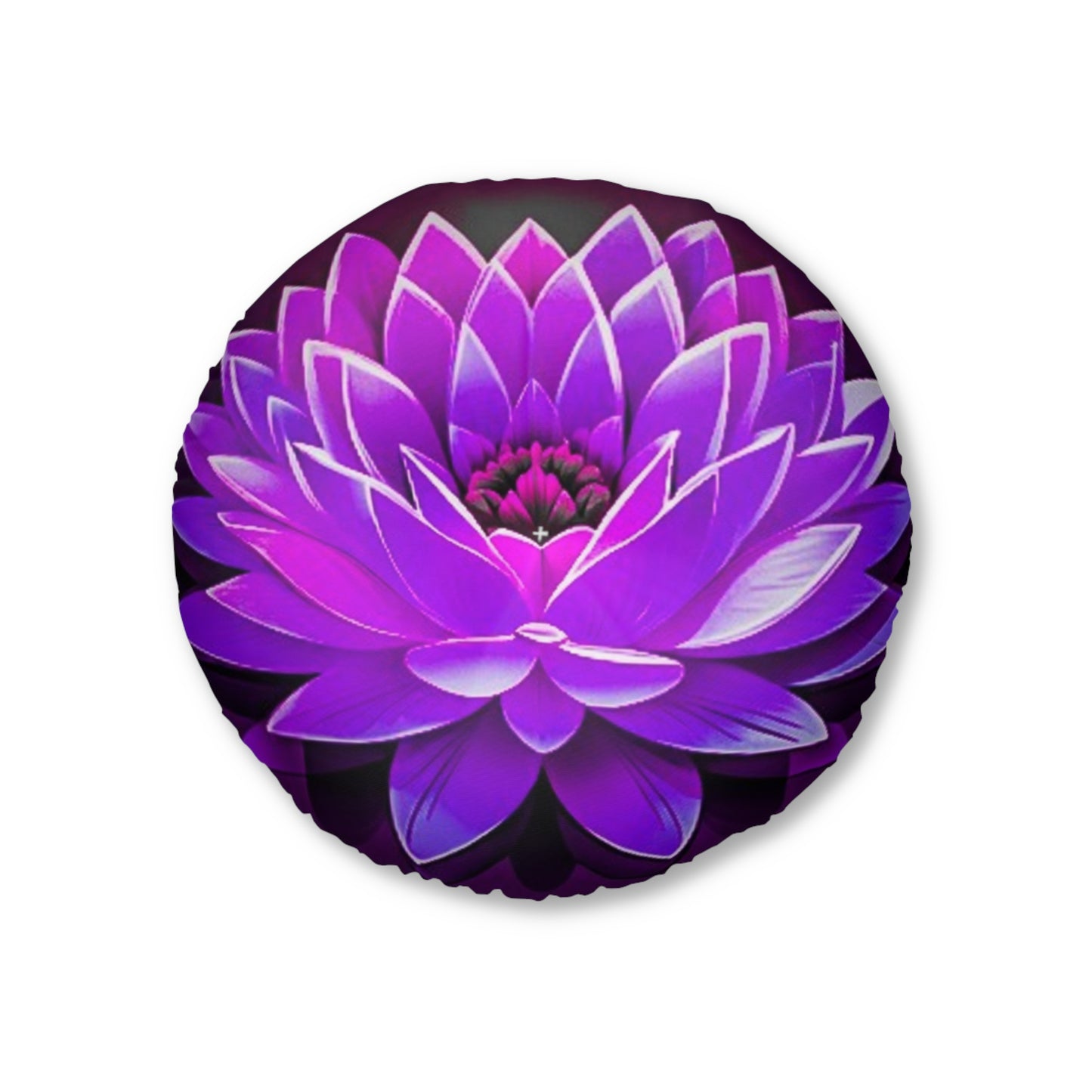 Vibrant Lotus Tufted Floor Pillow - Round Meditation Seat