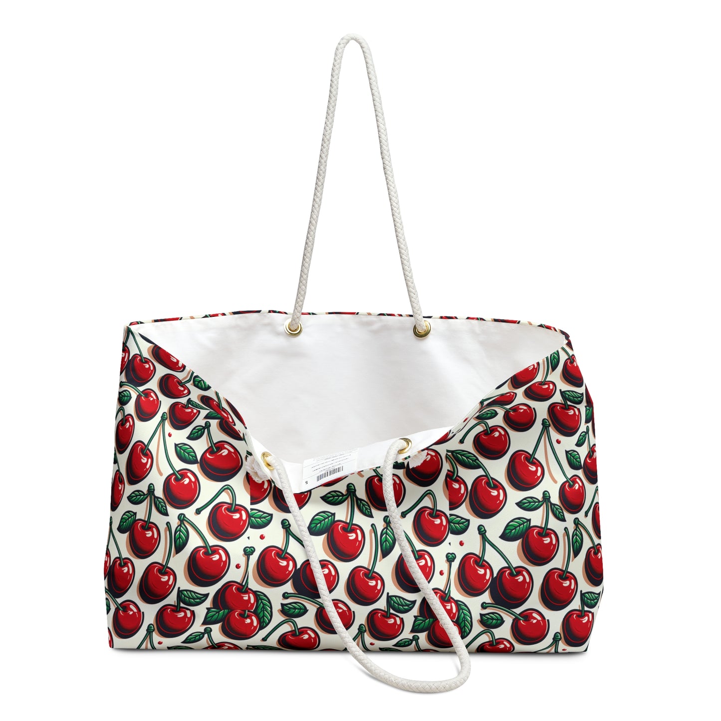 Cherry Print Weekender Bag - Stylish Travel Tote for Beach & Weekend Getaways