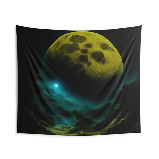 Cosmic Yellow Moon Wall Tapestry - Dreamy Home Decor
