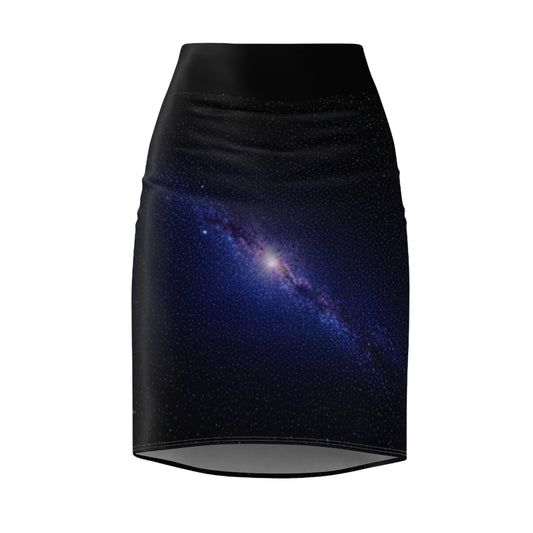 Galaxy-Themed Women's Pencil Skirt - Stylish Cosmic Fashion