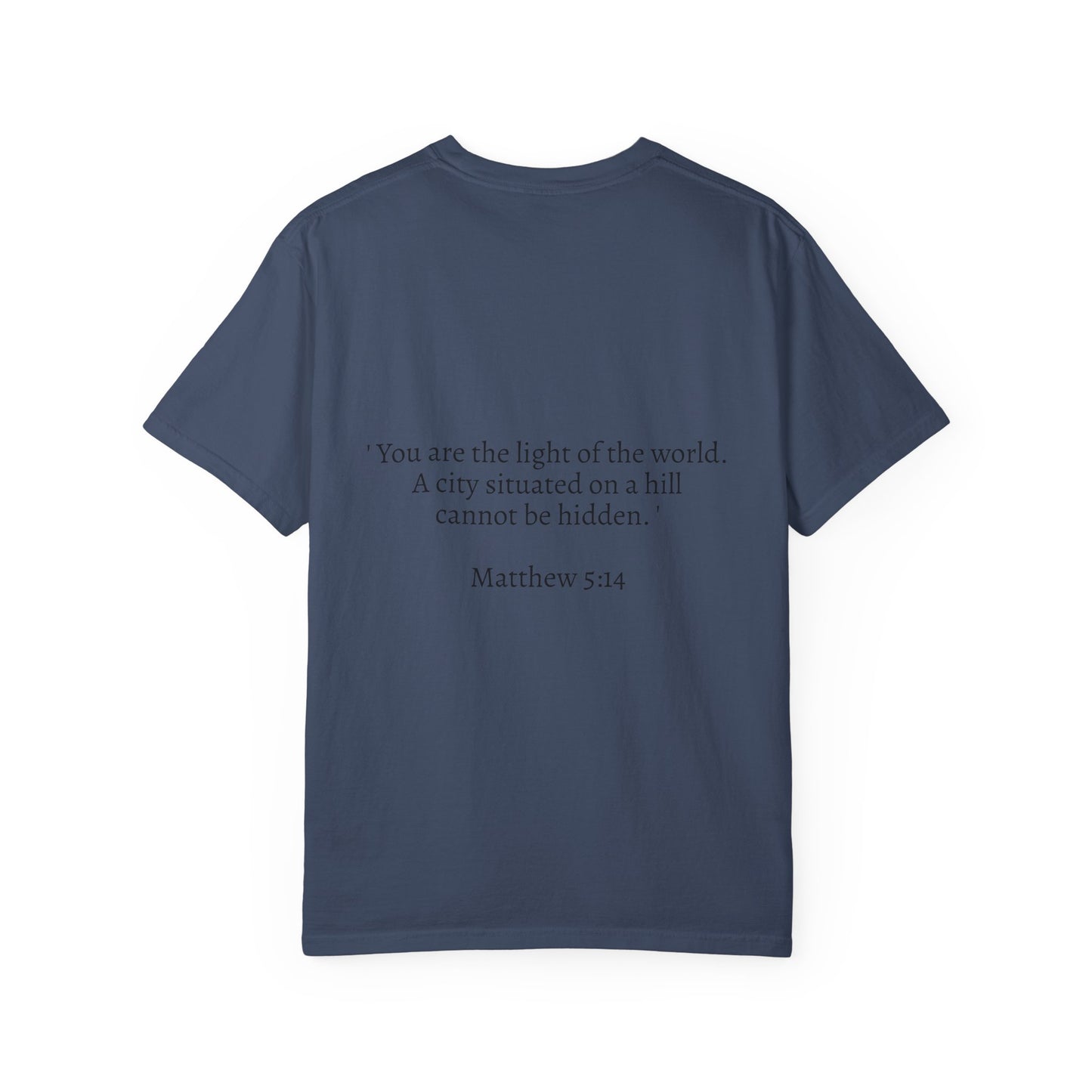 Sunset Cityscape Unisex T-Shirt - Inspirational Matthew 5:14 Design