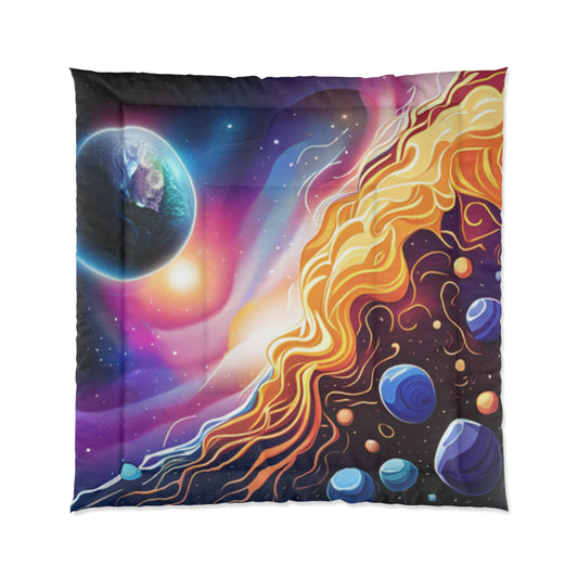 Cosmic Dream Comforter - Vibrant Space-Themed Bedding