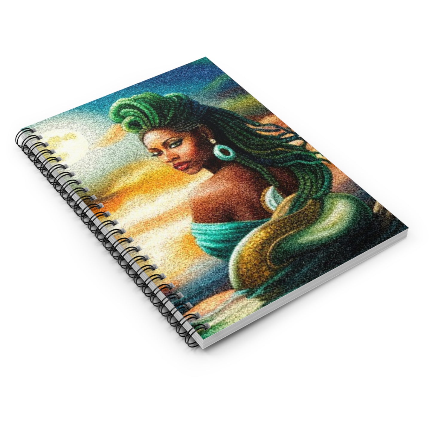 Artistic Spiral Notebook with Ruled Lines - Empowering Goddess Design